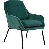 Ramsey Accent Chair in Teal Velvet & Black Metal