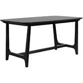 Sammen 60" Trestle Dining Table in Black Finish Ash Wood Veneer