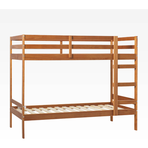 Sophie Twin over Twin Bunk Bed in Caramel Finish Wood