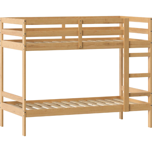 Sophie Twin Over Twin Bunk Bed in Natural Pine Finish Wood