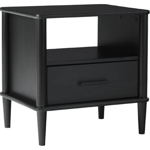 20" Spindle Leg Nightstand in Black Finish