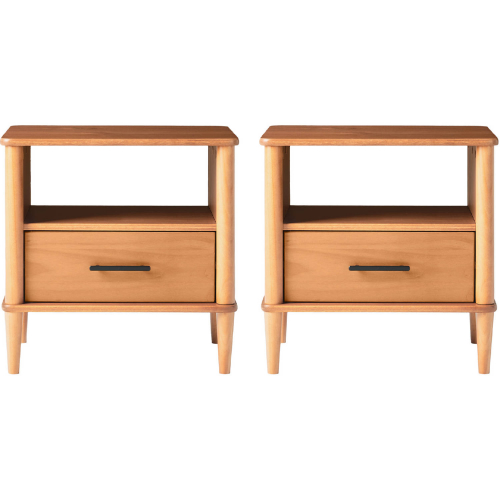 Spindle 20" Spindle Leg Nightstand in Caramel Finish Wood (Set of 2)