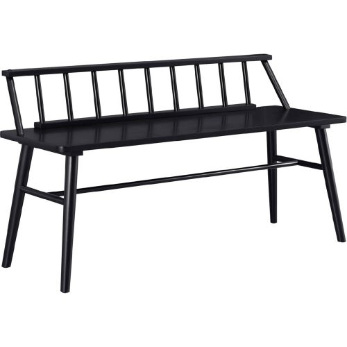 47" Low Back Spindle Bench in Black Finish