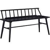 47" Low Back Spindle Bench in Black Finish