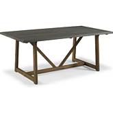 72" Trestle Dining Table in Grey & Brown Solid Wood