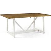 72" Trestle Dining Table in Barnwood & White Wash