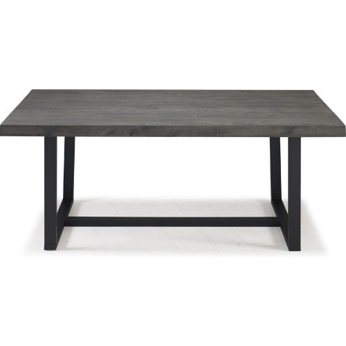 72" Solid Wood Dining Table in Distressed Grey Finish Pine