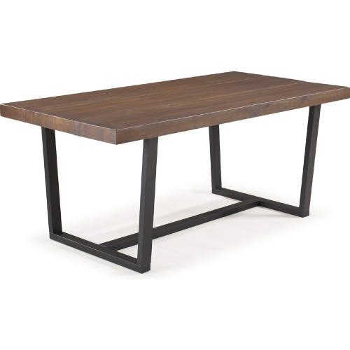 72" Solid Wood Dining Table in Distressed Mahogany Finish