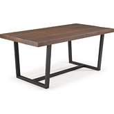 72" Solid Wood Dining Table in Distressed Mahogany Finish