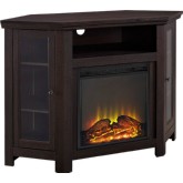 48" Corner Fireplace TV Stand in Espresso