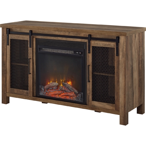 48" Rustic Farmhouse Fireplace TV Stand in Rustic Oak Finish