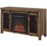 48" Rustic Farmhouse Fireplace TV Stand in Rustic Oak Finish