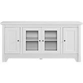 52" Wood TV Stand Media Storage Console in White