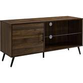 52" Mid Century Modern Wood TV Stand in Dark Walnut