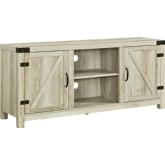 58" Barn Door TV Stand w/ Side Doors in White Oak