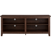 58" Wood TV Stand Media Storage Console in Brown