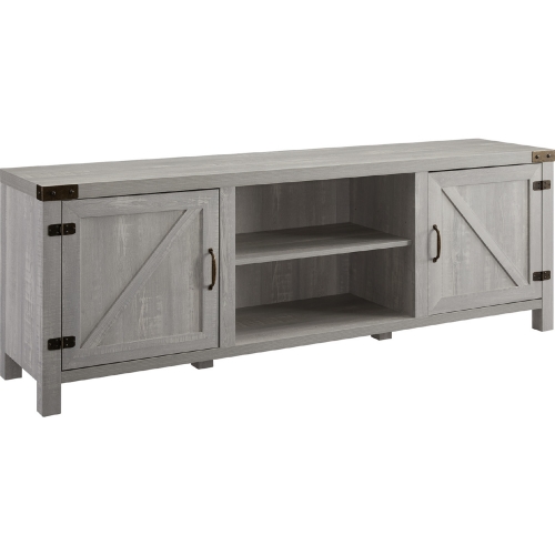 70" Modern Farmhouse TV Stand in Stone Grey