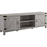 70" Modern Farmhouse TV Stand in Stone Grey