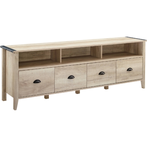 Clair 70" 4 Drawer TV Stand in White Oak Finish