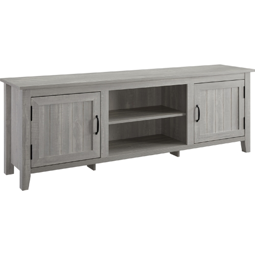 70" Modern Farmhouse Wood TV Stand in Stone Grey