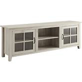 70" Glass Door TV Stand Console in Birch Finish