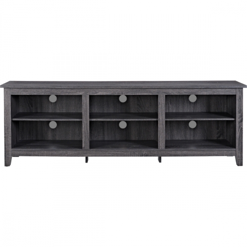 70" Wood TV Stand Media Storage Console in Charcoal