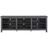 70" Wood TV Stand Media Storage Console in Charcoal