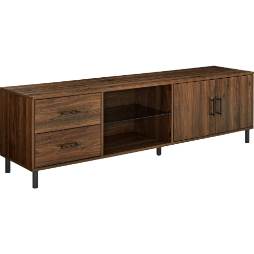 Draper 70" Low Profile TV Stand Console in Dark Walnut Finish