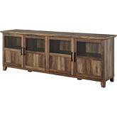 Goodwin 70" TV Stand w/ Glass & Wood Doors in Reclaimed Barnwood