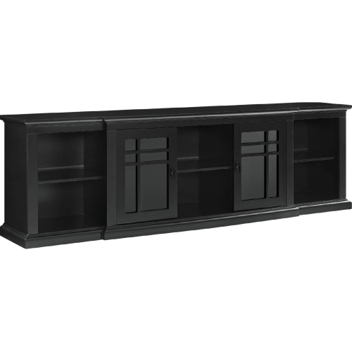 Hattie 80" 2 Door Breakfront TV Stand Console in Black & Black Metal