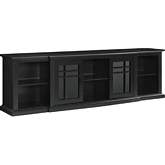 Hattie 80" 2 Door Breakfront TV Stand Console in Black & Black Metal