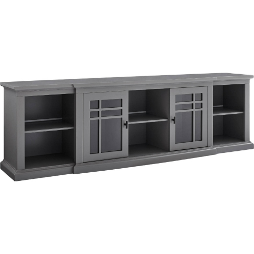 Hattie 80" 2 Door Breakfront TV Stand Console in Grey & Black Metal