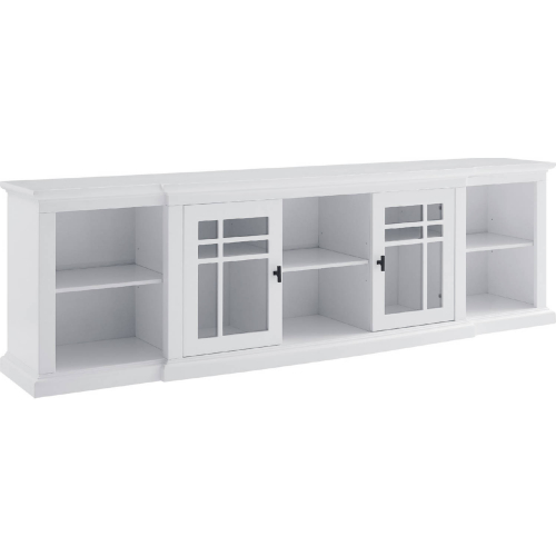 Hattie 80" 2 Door Breakfront TV Stand Console in White & Black Metal