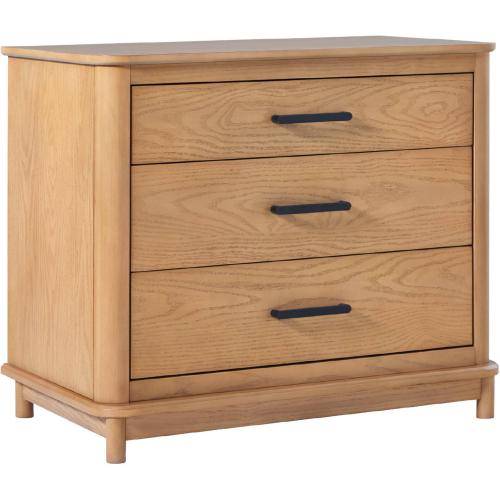 Annette 3 Drawer Nightstand in English Oak Finish Wood