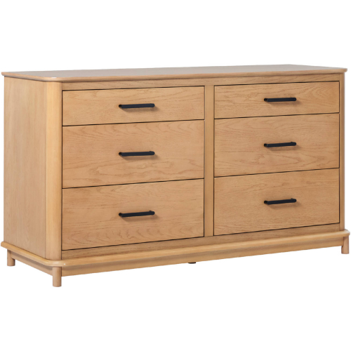 Annette 6 Drawer Dresser Wood in English Oak Finish Wood