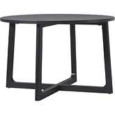 Ezra 47" Round Dining Table in Black Finish Wood