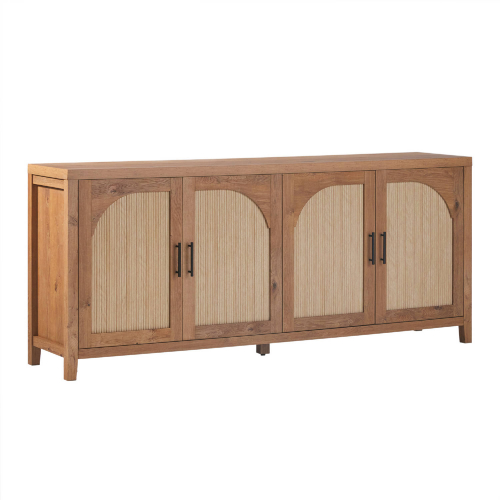 Sasha 70" Reeded Sideboard in English Oak Finish