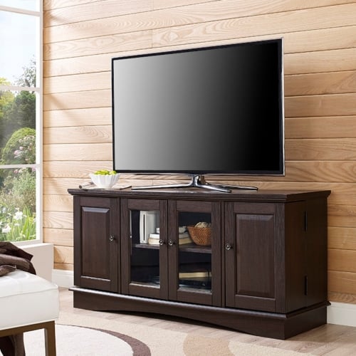 52" Wood TV Stand Media Storage Console in Espresso