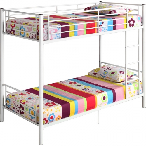 Sunrise Metal Twin / Twin Bunk Bed in White