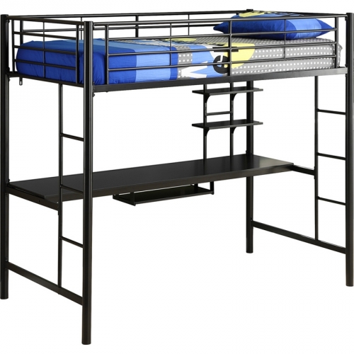 Sunset Metal Twin / Workstation Bunk Bed in Black