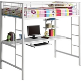 Sunrise Metal Twin / Workstation Bunk Bed in White