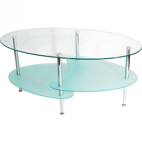 38" Wave Oval Coffee Table