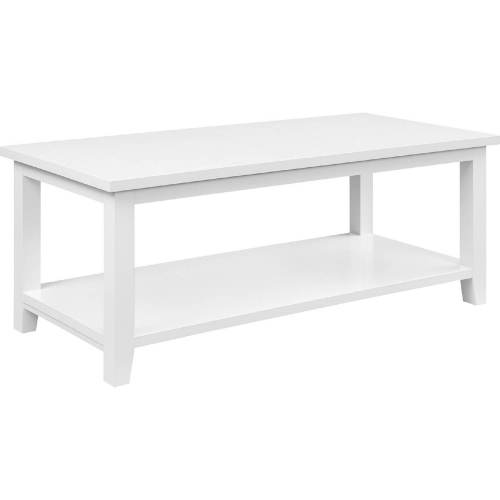 Simple 48" Coffee Table in White Finish