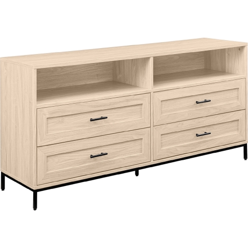 Chevy 56" Modern Low 4 Drawer TV Stand in Birch Finish