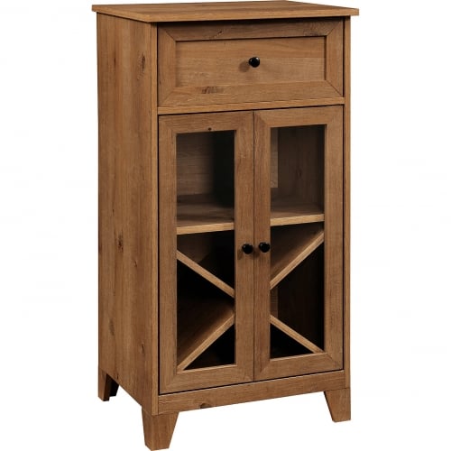 Wiley 20" 1 Drawer 2 Door Bar Cabinet in English Oak Finish