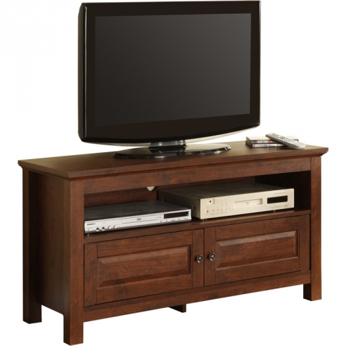 44" Wood TV Stand in Traditional Brown