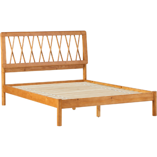 Xavier X Spindle Full Bed in Caramel Finish Pine Wood