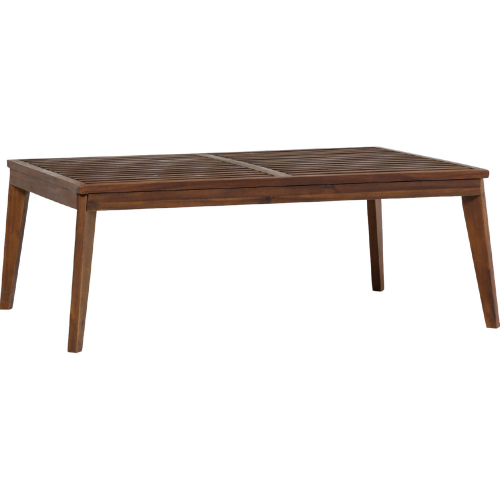 Zander Outdoor Coffee Table in Dark Brown Finish Wood