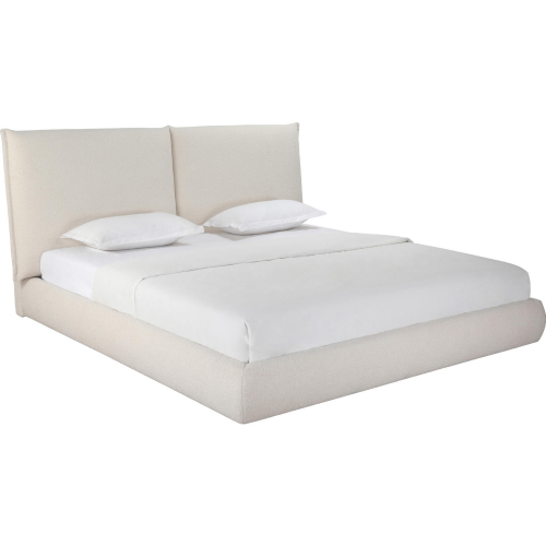 Eric Split Headboard King Bed in Beige Fabric