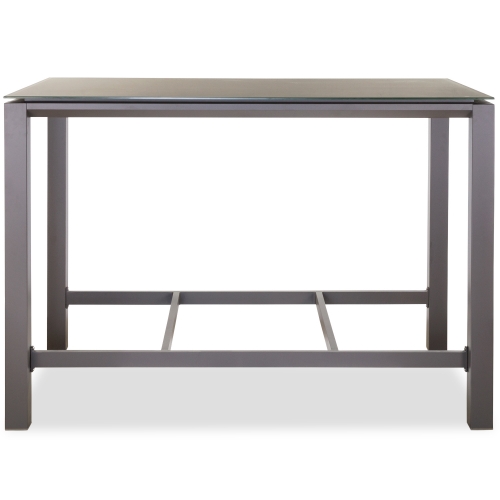 Vargas Indoor Outdoor Bar Table in Taupe Top & Aluminum Base